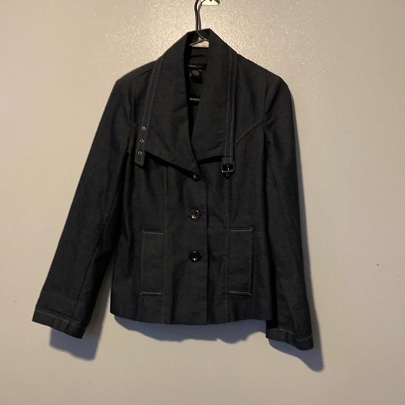 Robert Louis Slate Long Sleeve Button Buckle Up Cotton Blend Pocket Jack